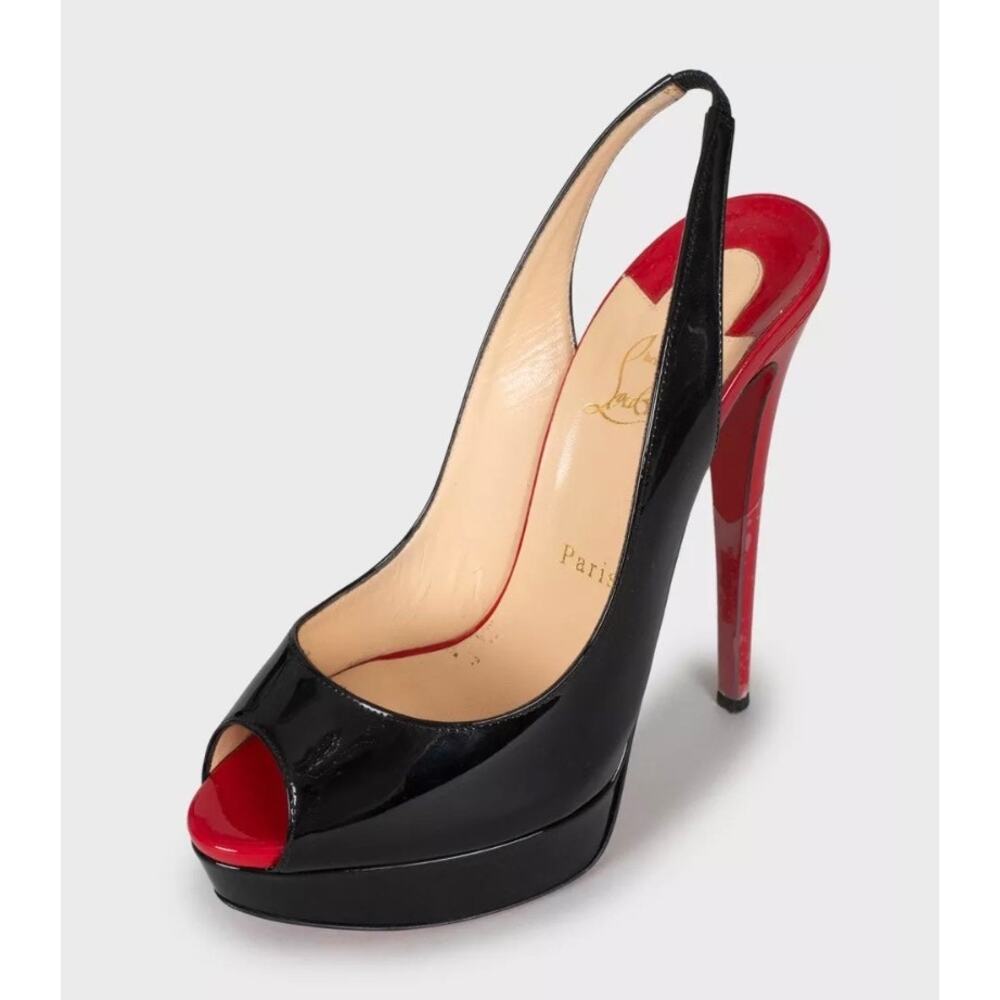 Christian Louboutin Black Patent Leather Stiletto Pumps - Picture 3 of 5